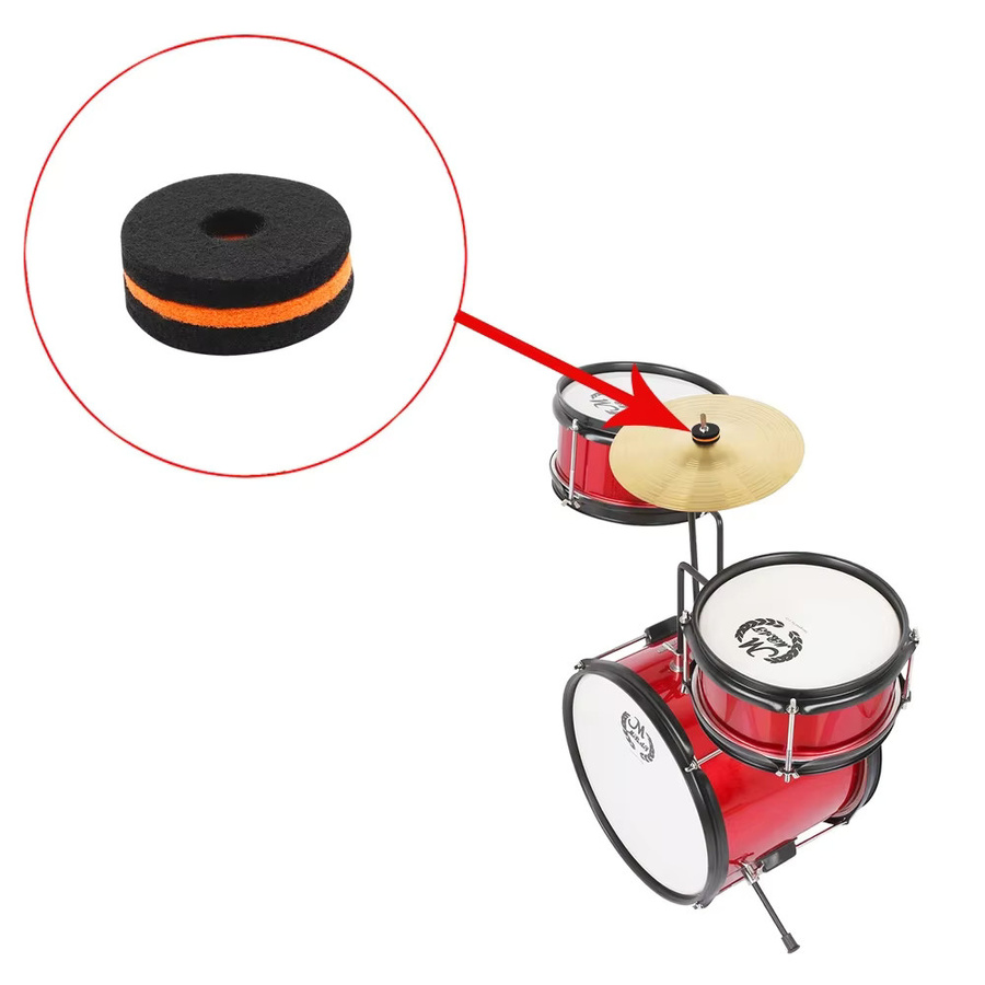 Shuffle 10-teiliges Trommel-Set mit Becken, Filz-Pads und Ständern für Percussion-Musikinstrumenten-Zubehör - Bild 2