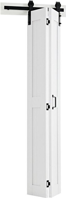 Buying Solutions, MB Doppelflügelige MDF-Schiebetür im Scheunentür-Design mit H-Rahmen in Weiß, B: 60,9 cm, H: 213,4 cm - Bild 1