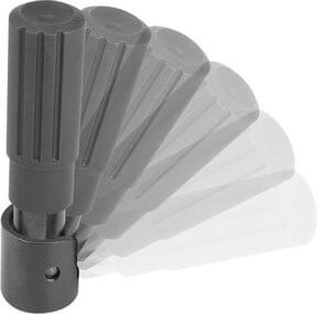 KIPP Handrad mit Passbohrung und Nut, Farbe Schwarz/Grau, D1=80 mm, D2=8H7, B3=2 mm, T=9 mm, mit Querbohrung M06 - Bild 1