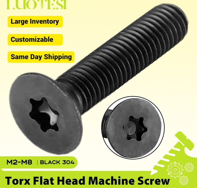 LUOTESI Senkkopfschrauben aus 304 Edelstahl mit Torx-Antrieb in Schwarz, M1.4 bis M8 - Bild 1