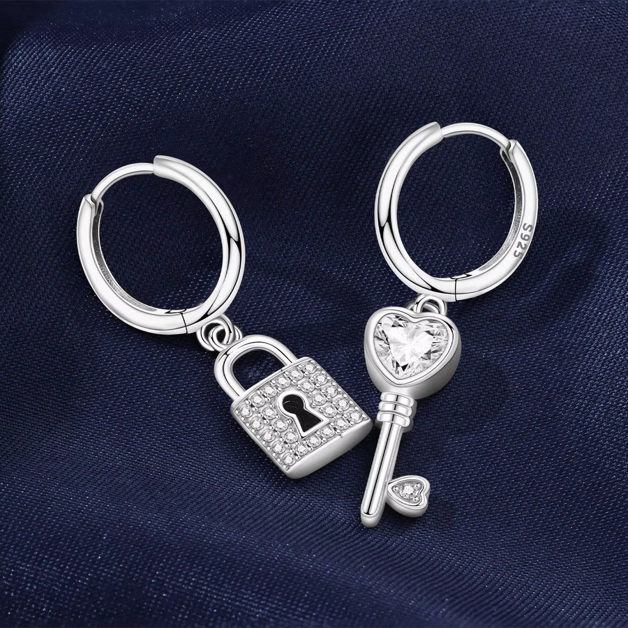 PANPOKI Paar-Tropfenohrringe, 925 Silber, Zirkonia, Damen - Bild 3