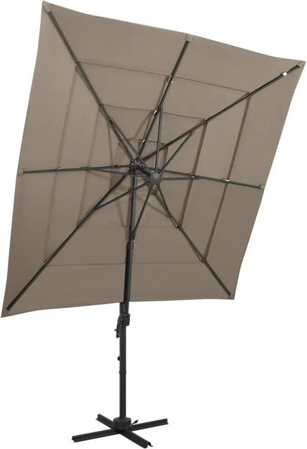 vidaXL Sonnenschirm mit Aluminium-Mast in Taupe/Beige, B/T: 250 x 250 cm - Bild 1