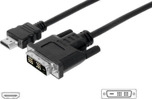 Digitus HDMI auf DVI-D Adapterkabel Schwarz, Länge: 3,00 m, AK-330300-030-S - Bild 1
