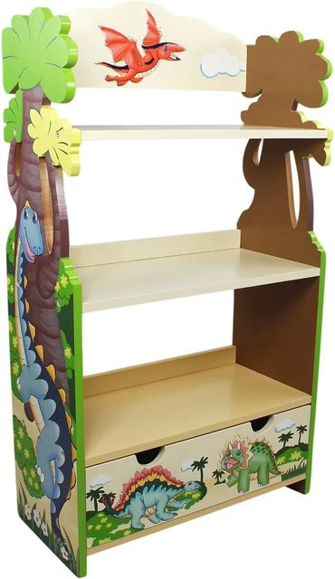 Teamson Kids Kinderbücherregal Dinosaurier aus Holz in Blau Multicolor - Bild 1