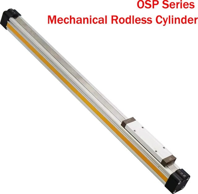 OSP Pneumatischer Luftzylinder OSP-25, stangenlos, doppeltwirkend, mechanisch verbunden, Farbe: Silber - Bild 1