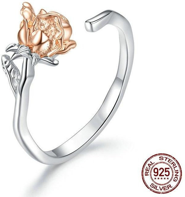 Ring 925 Silber, Roségoldplattiert, Damen - Bild 1