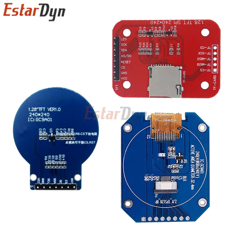 Estardyn Rundes TFT LCD Display Modul 1,28 Zoll RGB IPS HD 240x240 Auflösung GC9A01 Treiber 4-Draht SPI Schnittstelle mit Adapterplatine - Bild 2
