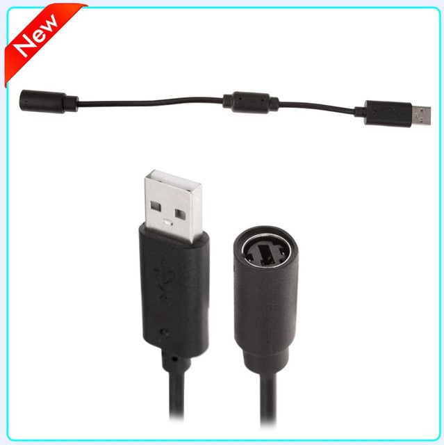 2 Stück USB Breakaway Dongle Adapter Kabel in Schwarz für Xbox 360 Wired Controller und PC - Bild 1