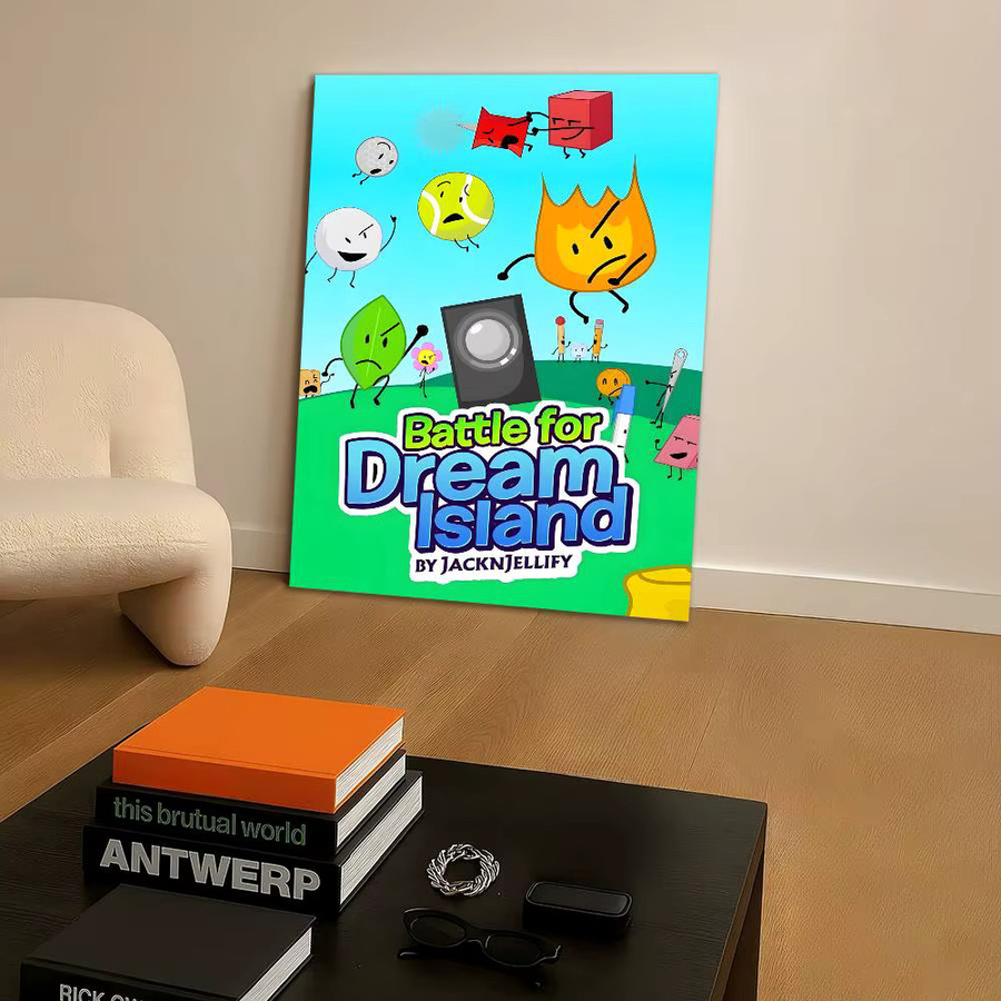 MINISO Battle For Dream Island Poster Sticker, wasserfester Wandaufkleber für Wohnzimmer und Schlafzimmer, Mehrfarbig, Rechteckig - Bild 4