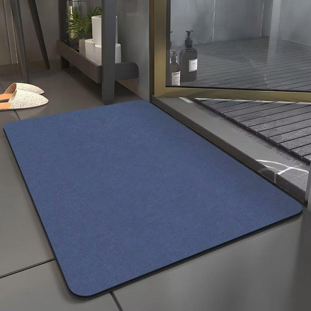 Yiran Furniture Badezimmer-Fußmatte aus Diatomeenschlamm, blau, B/B: 60 x 90 cm, schnelltrocknend und rutschfest - Bild 1