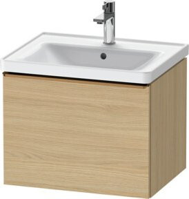 Duravit Waschtischunterschrank D-Neo in Eiche Natur und Weiß, B/T/H: 58,4 x 45,2 x 44 cm - Bild 1