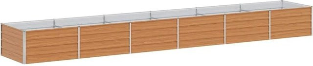 vidaXL Hochbeet aus verzinktem Stahl in Hellbraun, B/T/H: 480 x 80 x 45 cm - Bild 1
