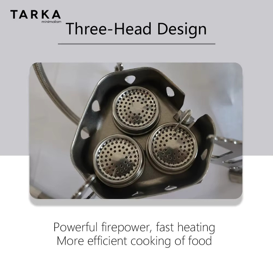 TARKA Outdoor Gasherd Camping Gas Kocher in Silber mit 5800 W Leistung als Klappherd für Picknick und Wandern - Bild 2