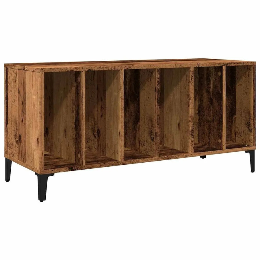 vidaXL Plattenschrank in Altholz-Optik Braun aus Holzwerkstoff und Metall im industriellen Stil B/T/H: 100 x 38 x 48 cm - Bild 2