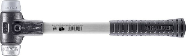 Halder Simplex Schonhammer TPE-mid grau mit Fiberglasstiel Durchmesser: 30 mm - Bild 1
