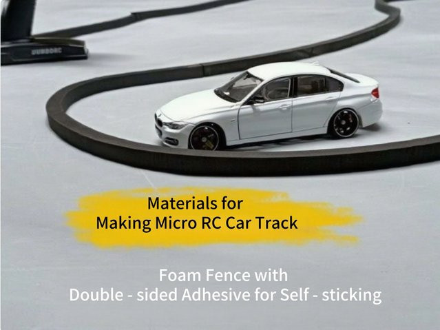 FATJAY Micro RC Car Track, Selbstklebender Anti-Kollisionszaun aus EVA-Schaum, Zubehör - Bild 1