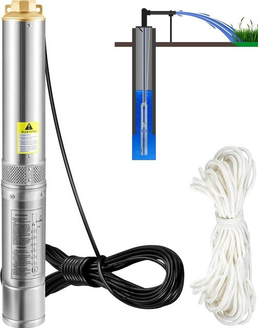 Buying Solutions, MB Tiefbrunnen-Tauchpumpe mit 750W, 105L/min und 62 m Förderhöhe, sandbeständig - Bild 1