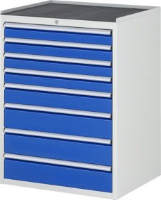 RAU Schubladenschrank XL aus Stahlblech mit 8 Schubladen und Anti-Rutsch-Matten, Pulverbeschichtet - Bild 1