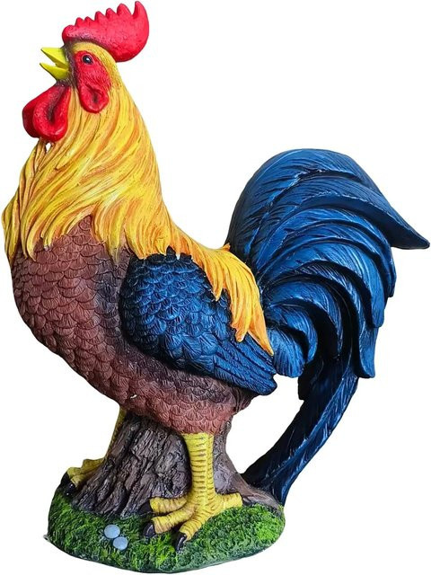 Relaxdays Gartenfigur Huhn aus Polyresin in Braun, ländliches Design, Höhe: 24 cm, Breite: 19 cm, Tiefe: 9 cm - Bild 1
