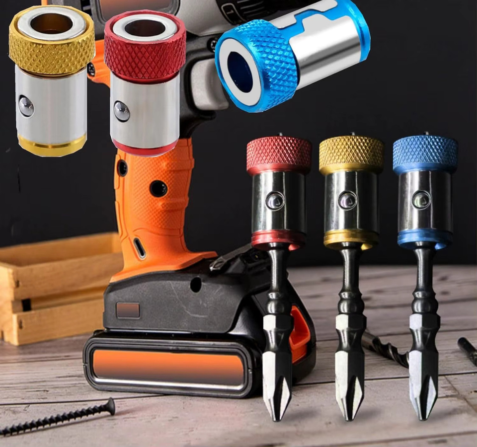 Galacok Magnetischer Schraubenring-Bit aus Metall für 6,35 mm Sechskantschraubendreher in Gelb und Multicolour - Bild 4