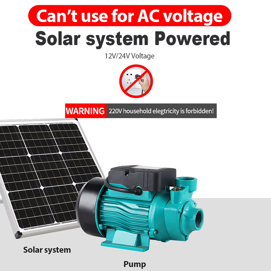 Aramox Solar DC Wirbelpumpe 200W mit 3200 U/min, 35 lpm Durchfluss und 25m Förderhöhe, 12V/24V selbstansaugend - Bild 4