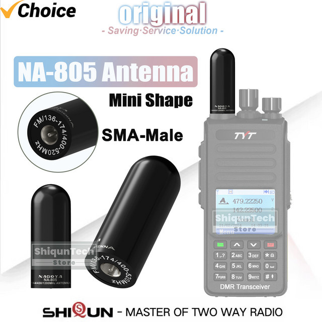 Nagoya NA-805 Mini Dual Band Antenne mit SMA-Stecker in Schwarz für Walkie Talkies wie TH-UV8000D, MD-UV390 Plus und MD-UV380 - Bild 1
