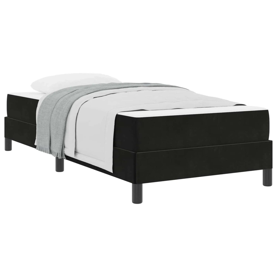 vidaXL Boxspringbett mit Matratze Schwarz Stoff B/T/H: 100 x 200 x 45 cm - Bild 2