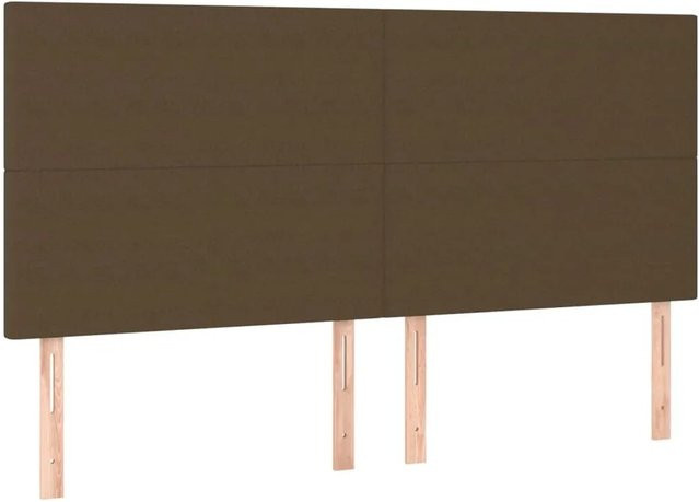 vidaXL LED Kopfteil Dunkelbraun mit USB-Ladeport und integrierter Beleuchtung, Breite: 200 cm, Tiefe: 5 cm, Höhe: 118 cm bis 128 cm - Bild 1