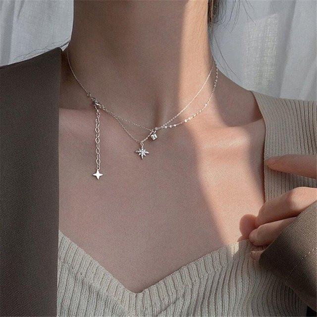 Wucifang Jewelry Halskette, 925 Silber, Zirkonia, Damen - Bild 1