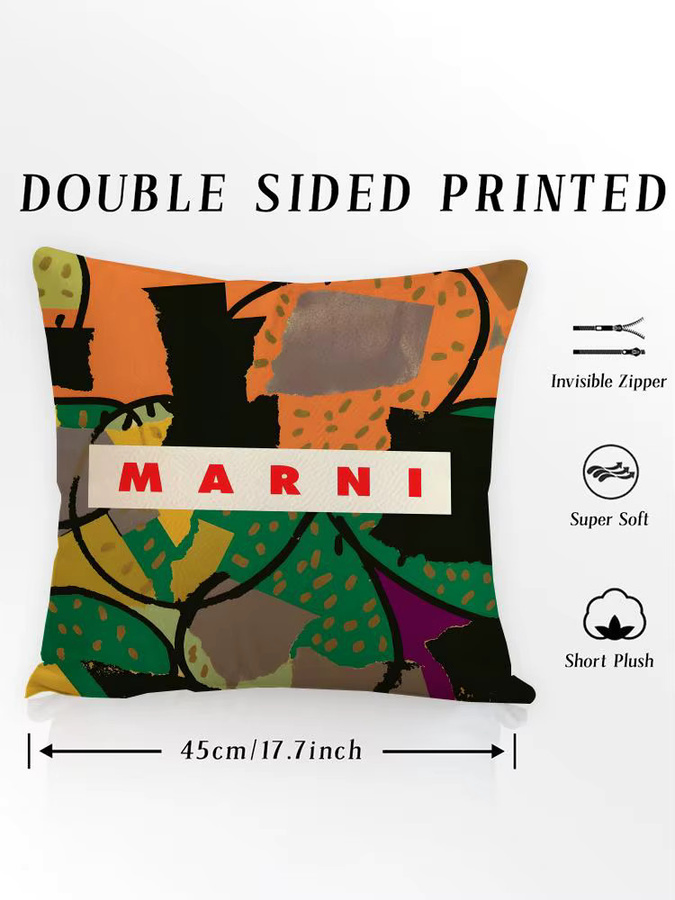 M-mARNI Modekissenbezug aus doppelseitigem Plüsch in Schwarz und Multicolour, quadratisch, B/T/H: 30 x 30 x 1 cm - Bild 6