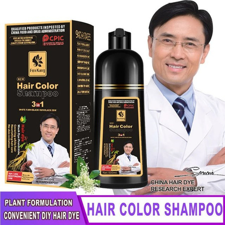 REAROYA Shampoo, schwarze Farbe, permanent, mit natürlichen Pflanzen