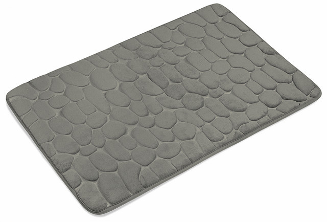 Santosini Weichschaum-Badematte in Steinoptik mit rutschfester Oberfläche, B/T: 80 x 50 cm, Farben: Anthrazit, Grün, Silber, Grau - Bild 1
