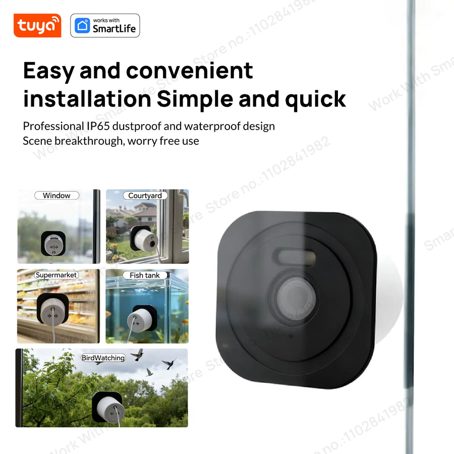 Tuya Smart Fensterkamera mit 3MP HD und farbiger Nachtsicht, 2,4/5 GHz WLAN für deine Haussicherheit - Bild 6