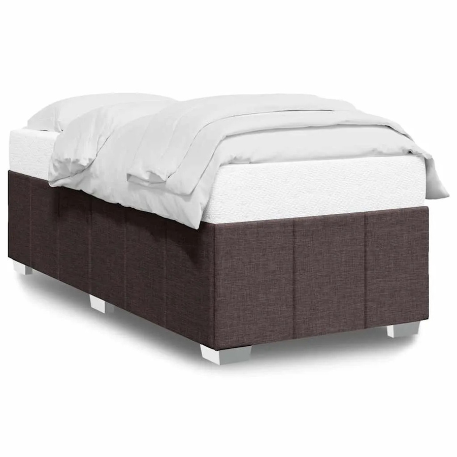 vidaXL Bettgestell ohne Matratze in Dunkelbraun aus Stoff und Holzwerkstoff B/T: 100 x 200 cm - Bild 2