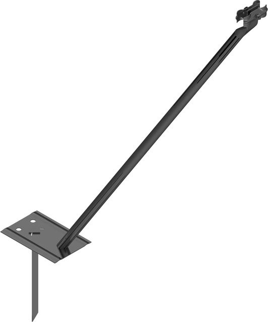 Schake Mobilzaun Site Fence Stützstrebe mit Schelle und Erdnagel, Feuerverzinkter Stahl, Höhe: 160 cm - Bild 1