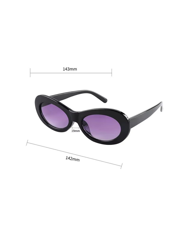 Kurt Cobain Sonnenbrille, oval, Vollrand, Kunststoff, schwarz, Damen - Bild 2