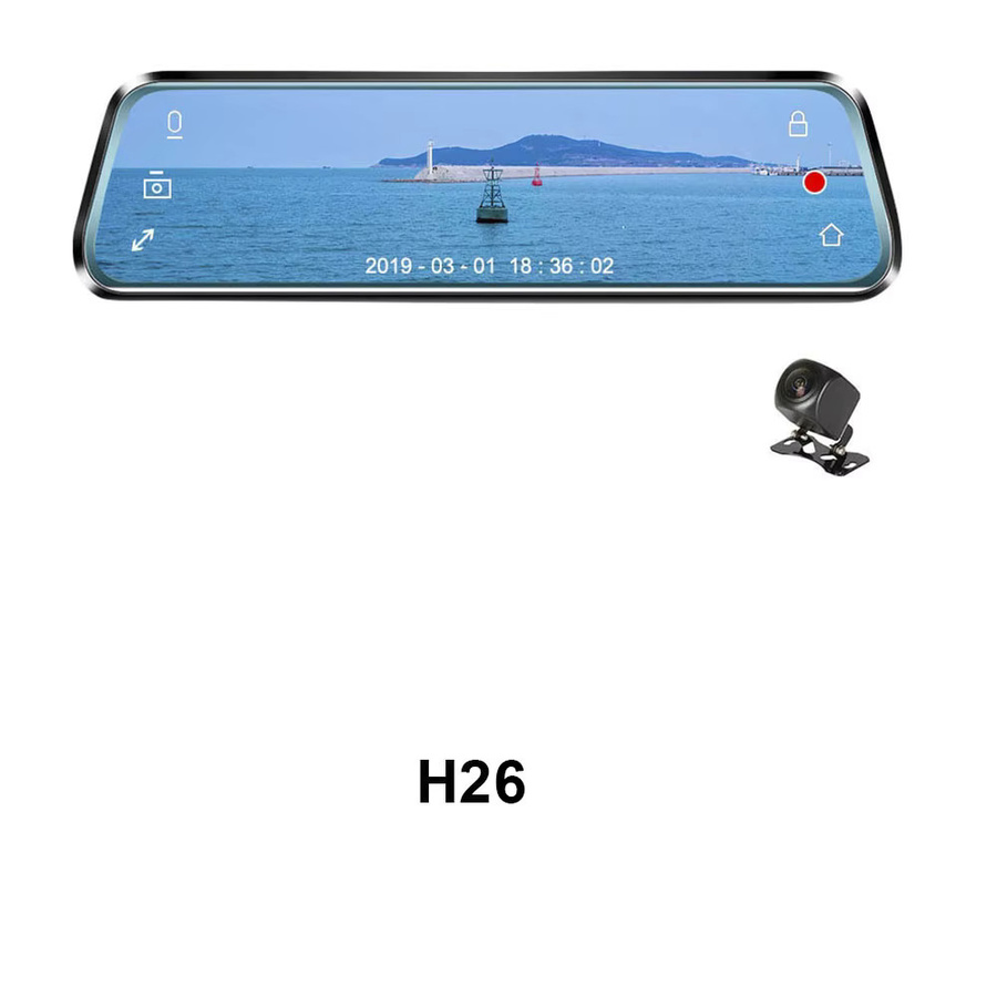 Hgdo Dash Cam mit Wi-Fi und Rückfahrkamera, 10 Zoll Spiegel Rückspiegel Dashcam, FHD 1080p Video Recorder mit Nachtsicht, Schwarz - Bild 6