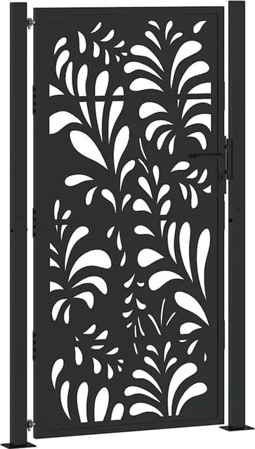 vidaXL Gartentor aus verzinktem Stahl in Schwarz, B/H: 110 x 180 cm - Bild 1