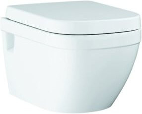 Grohe Wand-WC Euro Keramik in Weiß, Tiefspüler mit randlosem Design, horizontalem Abgang und Soft-Close-Deckel - Bild 1