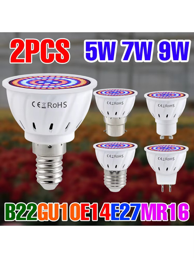 CanLing 2er Set LED Pflanzenlampe E27 9W in Weiß zur Beleuchtung von Sukkulenten und Moos - Bild 4