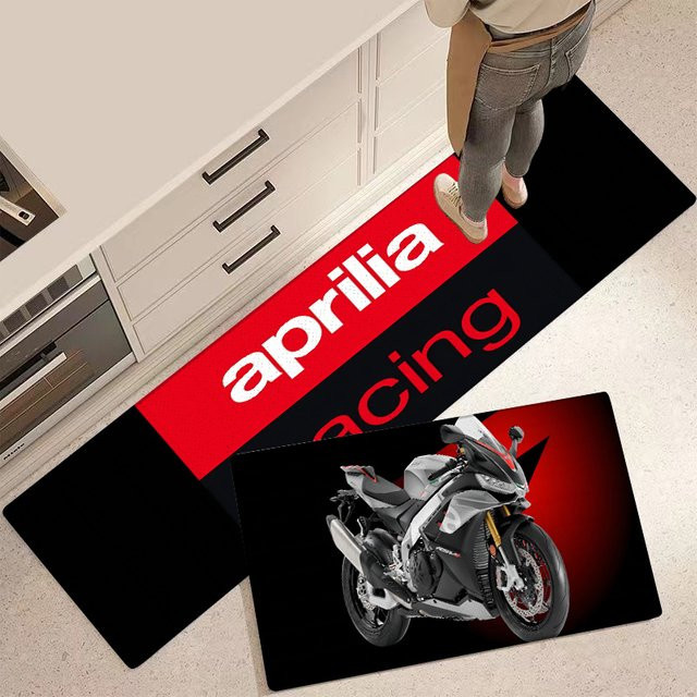 Rutschfeste Fußmatte Potdemiel Racing A-Aprilia in Schwarz, Rechteckig, B/T: 60 x 40 cm - Bild 1