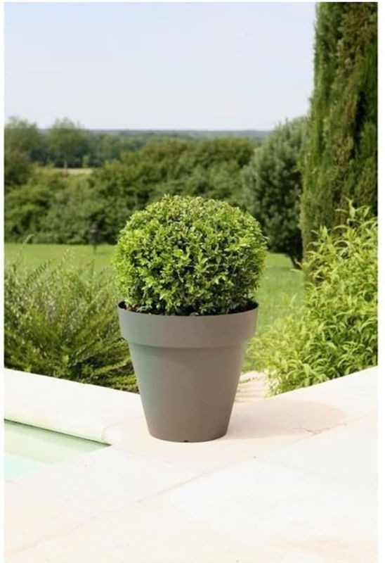 Riviera Soleilla Blumentopf rund in Grau aus Polypropylen - Durchmesser: 60 cm, Höhe: 53,6 cm - Bild 1