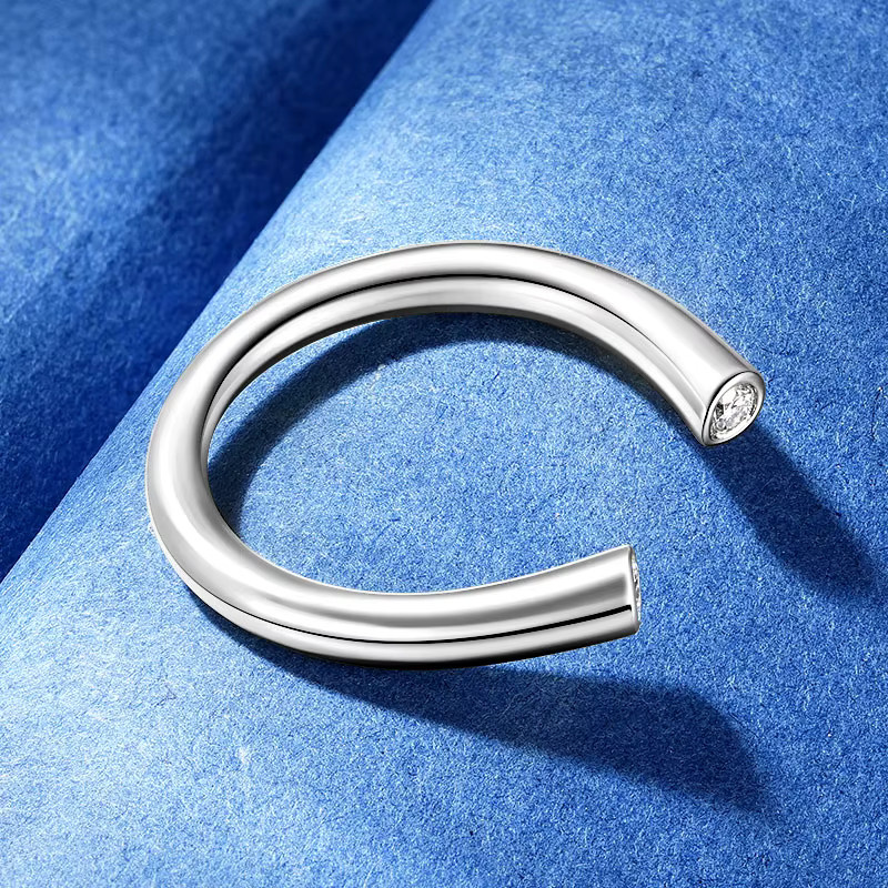 IOGOU Offener Ring, 925 Silber, Diamant, Damen - Bild 3