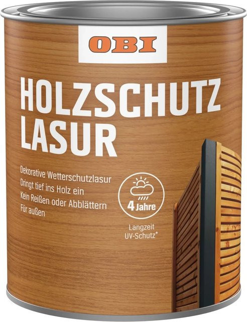 OBI Holzschutz-Lasur Nussbaum Dunkel Braun 2,5 l - Bild 1
