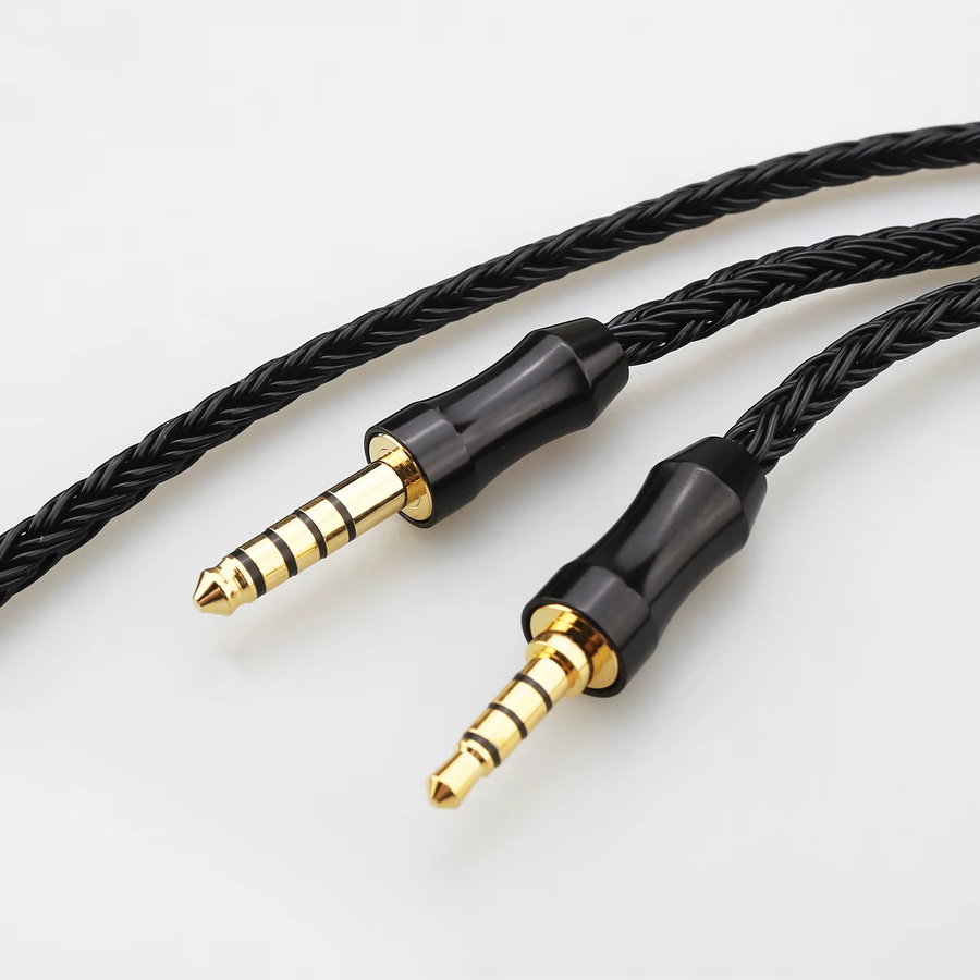 Audiocrast 16-adriges 6N OCC versilbertes Kopfhörer-Ersatzkabel, symmetrisches TRRS-Upgrade-Kabel von 4,4 mm auf 3,5 mm Jack, Schwarz/Silber, für HIFIMAN Beats DEVA pro HE-R9 - Bild 3
