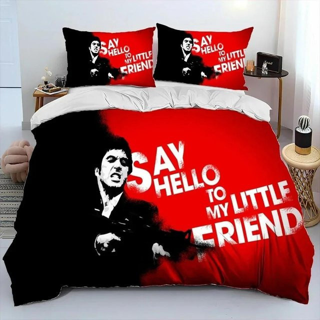 Scarface Tony Bettwäsche-Set von Jessica Chen, 3-teilig, Farbe Rot, B/H: 180 x 210 cm - Bild 1