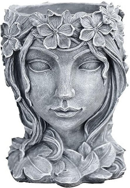Dekorativer Blumentopf Tooarts in Grau für Zuhause und Garten, Pflanzgefäß aus Keramik und Kunststoff, Durchmesser: 15,8 cm, Höhe: 14,5 cm - Bild 1