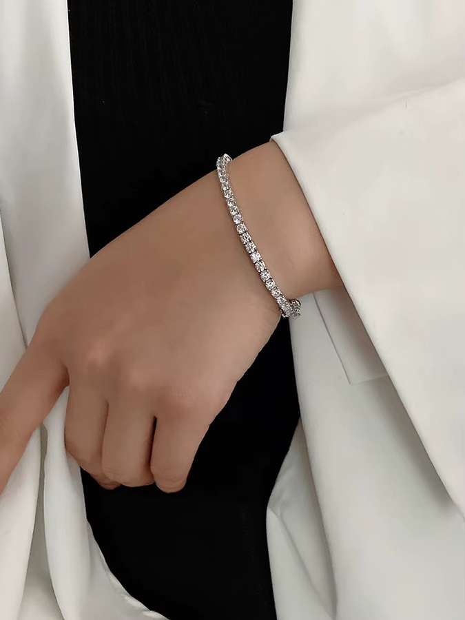 YLMyself Tennis-Armband, 925 Silber, Zirkonia, Damen - Bild 5