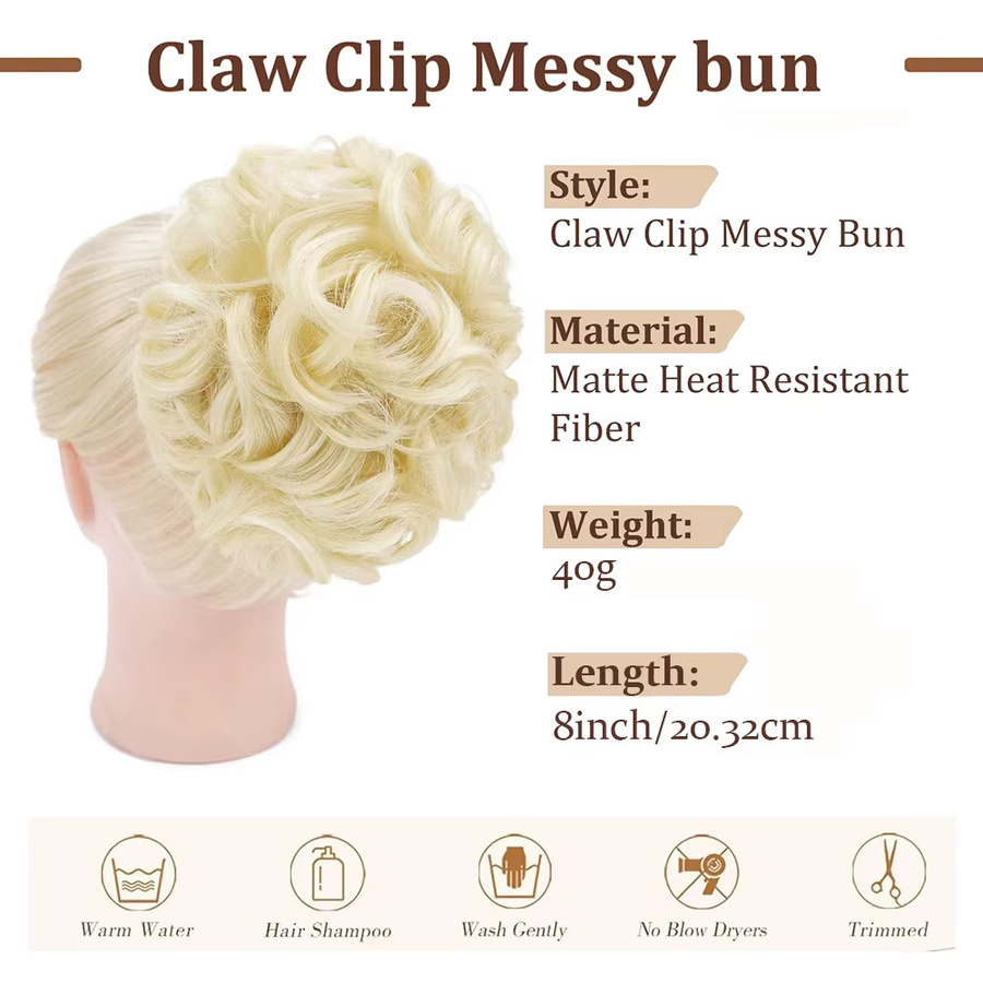 Horsepower star Messy Bun Haarknoten, gewelltes Kunsthaar-Haarteil, Damen - Bild 4
