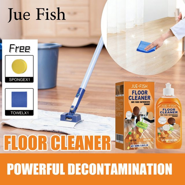 Jue-Fish Multifunktionaler Bodenreiniger und Glanzverstärker für Keramikfliesen und Holzböden inklusive Fleckenentferner-Set - Bild 1